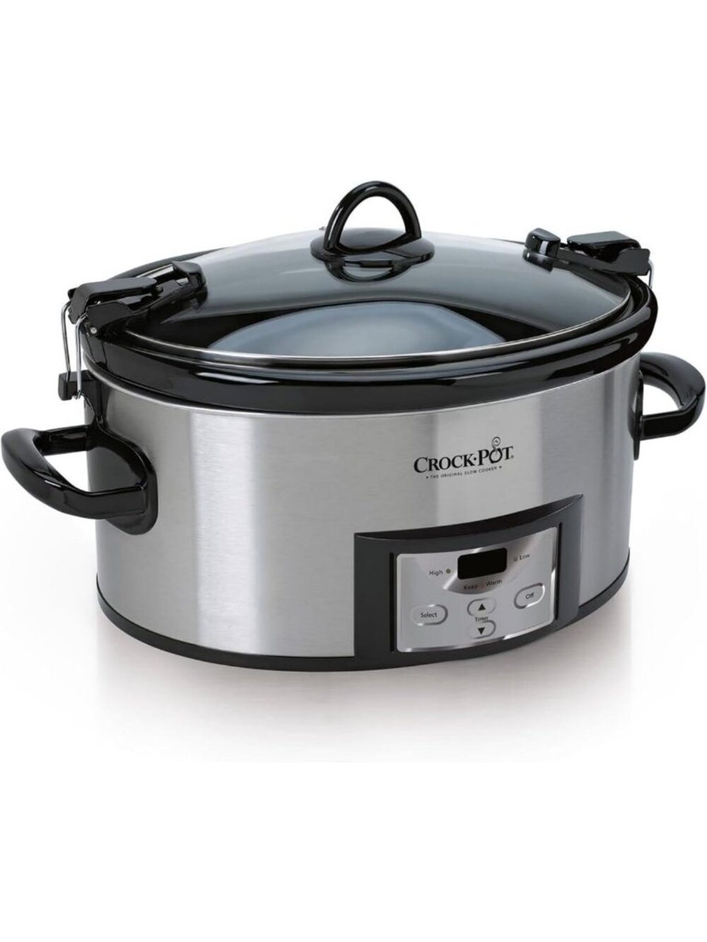 6 Quart Programmable Slow Cooker with Digital Timer & Carry Handle - Stainless